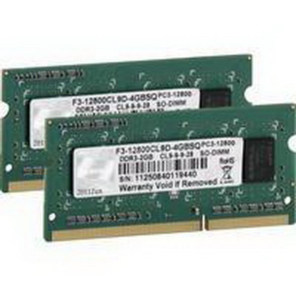 G.SKILL DDR3 SO-DIMM 4GB DDR3-1600 KIT MEMORY F3-12800CL9D-4GBSQ, SQ SERIES, LITE RETAIL
