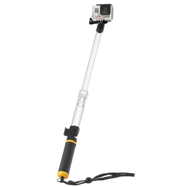 Αδιάβροχο Selfie Stick Monopod HR301 για GoPro και Φωτογραφικές Μηχανές Πτυσσόμενο Μαύρο-Διάφανο 36-62cm