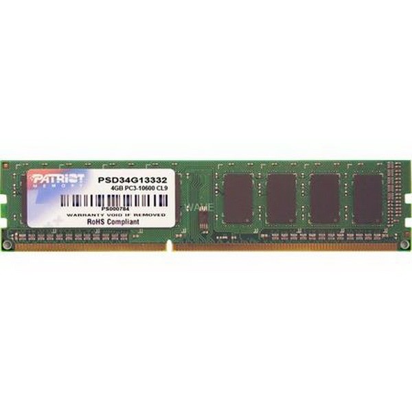 PATRIOT DIMM 4 GB DDR3-1333, MEMORY 4 GB CL9 1 PIECE PSD34G13332, SIGNATURE-LINE PSD34G13332
