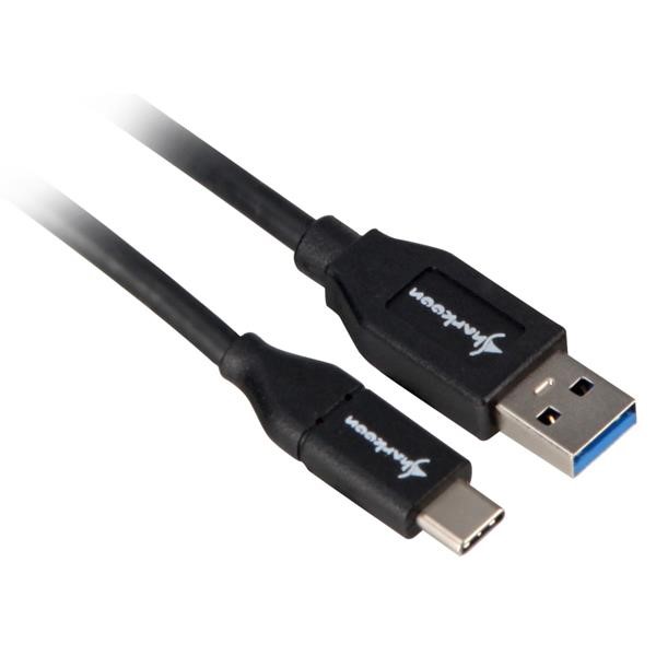 SHARKOON USB 3.1 CABLE  GEN. 2  A PLUG> PLUG C CONNECTION CABLE 1X USB-A 3.1  PLUG  ON 1X USB 3.1 C  PLUG  50 CM STANDARD BLACK 4044951021130