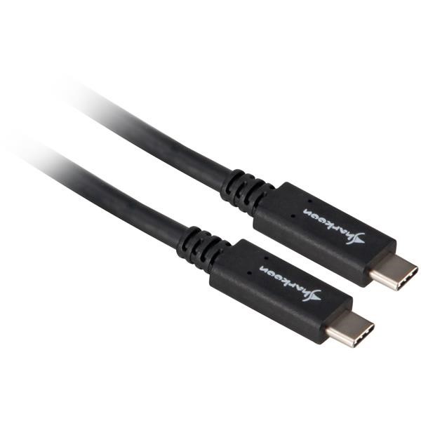 SHARKOON USB 3.1 CABLE  GEN. 2  PLUG C> C PLUG CONNECTING CABLE 1X USB 3.1 C  PLUG  ON 1X USB 3.1 C  PLUG  50 CM STANDARD BLACK 4044951021192