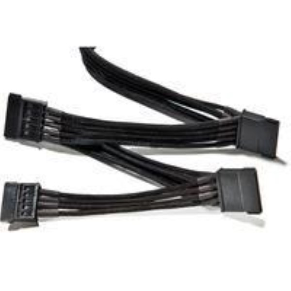 BE QUIET 4X SATA 90 CM, CABLE CONNECTION CABLE 15 4X PIN SATA  MALE PLUG  TO 1X POWER SUPPLY  PLUG  90 CM BLACK