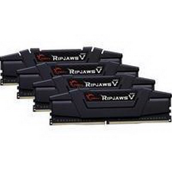 G.SKILL DIMM 64GB DDR4-3200 QUAD-KIT, MEMORY, 64 GB OF 18-18-38 CL16 BLACK 4 PIECES, F4-3200C16Q-64GVK, RIPJAWS V