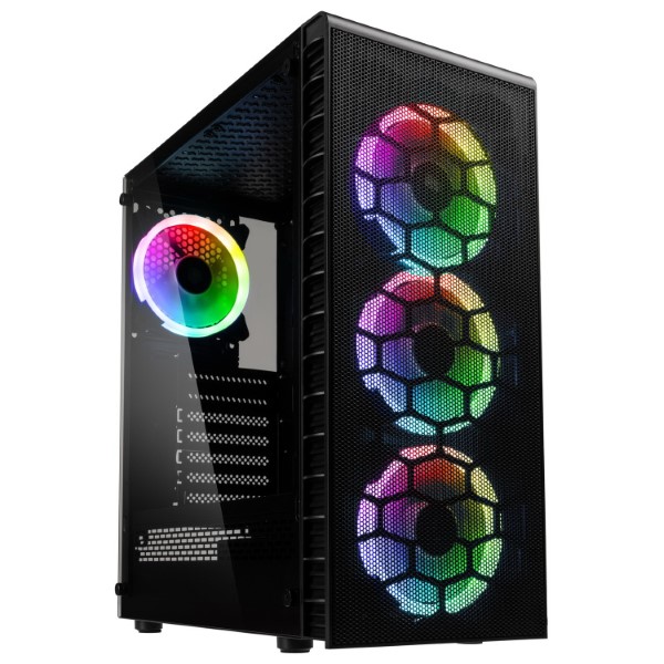 KOLINK OBSERVATORY LITE MESH RGB MID-TOWER - TEMPERED GLASS - BLACK