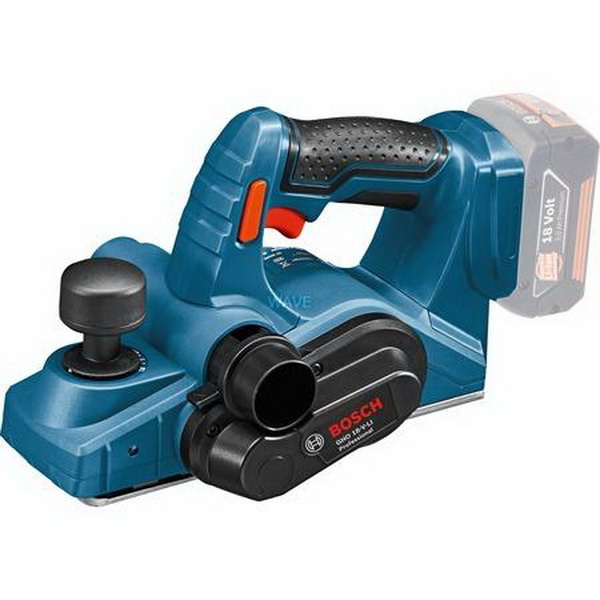 BOSCH CORDLESS PLANER GHO 18 V-LI PROFESSIONAL, ELECTRICAL PLANE BLUE - BLACK, L-BOXX, WITHOUT BATTERY AND CHARGER