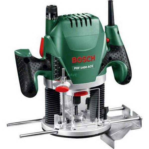 BOSCH ROUTER POF 1400 ACE GREEN - BLACK, SUITCASE, 1400 WATT, RETAIL