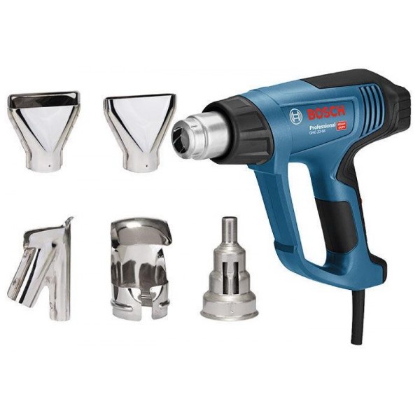 BOSCH HEAT GUNS GHG 23-66 KIT PROFESSIONAL - 5-TEILGES ACCESSORIES BLUE - BLACK, 2,300 WATTS