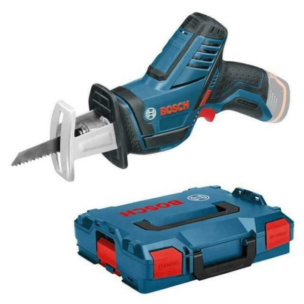 BOSCH CORDLESS RECIPROCATING SAW GSA 10,8 - 12 V-LI PROFESSIONAL, 12V BLUE - BLACK, L-BOXX, WITHOUT BATTERY AND CHARGER