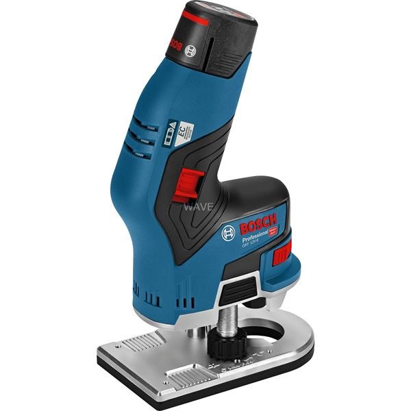 BOSCH CORDLESS EDGE ROUTER GKF 12V 8 PROFESSIONAL, 12V, MILLING MACHINE BLUE - BLACK, 2X LI-ION BATTERY 3.0AH