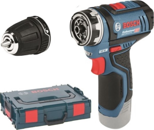 BOSCH CORDLESS DRILL GSR 12V-15 FC PROFESSIONAL BLUE - BLACK, L-BOXX, WITHOUT BATTERY AND CHARGER