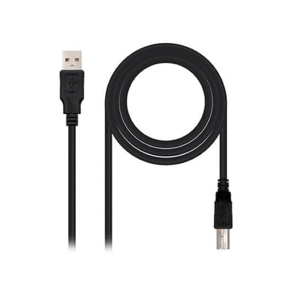 NANOCABLE USB CABLE  B  2.0 PRINTER TO USB  A  NANOWIRE 1M 1M / MALE TO MALE / PRINTER / BLACK 10.01.0102-BK