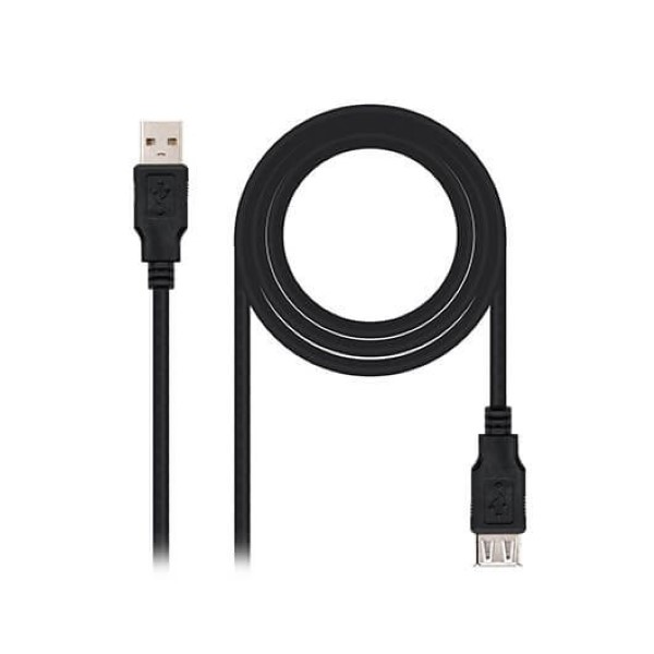 NANOCABLE USB CABLE  A  2.0 TO USB  A  2.0 NANOWIRE 1M BLACK 1M / MALE TO FEMALE / BLACK 10.01.0202-BK