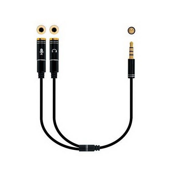 CABLE AUDIO 1XJACK-3.5 TO 2XJACK-3.5 0.3M NANOCABLE