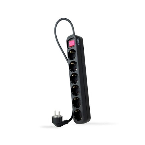 NANOCABLE POWER STRIP 6 SOCKETS 1.4 M NANOVIRE WITH BLACK SWITCH