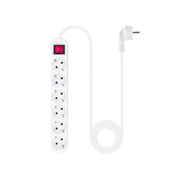 NANOCABLE POWER STRIP 6 SOCKETS 1.4 M NANOWIRE WITH WHITE SWITCH