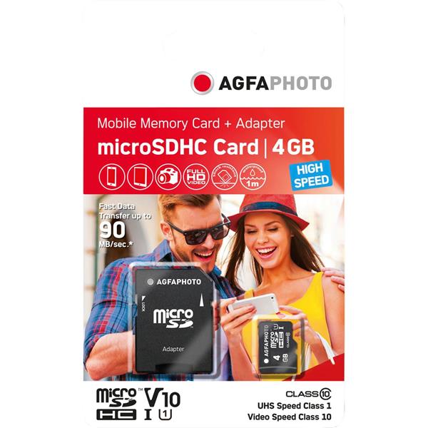 AGFAPHOTO MICROSDHC UHS-I    4GB HIGH SPEED CLASS 10 U1 + ADAPTER