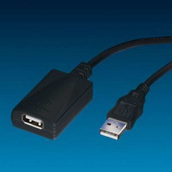 ROLINE USB 2.0 REPEATER CABLE 4.5 M ΜΑΥΡΟ