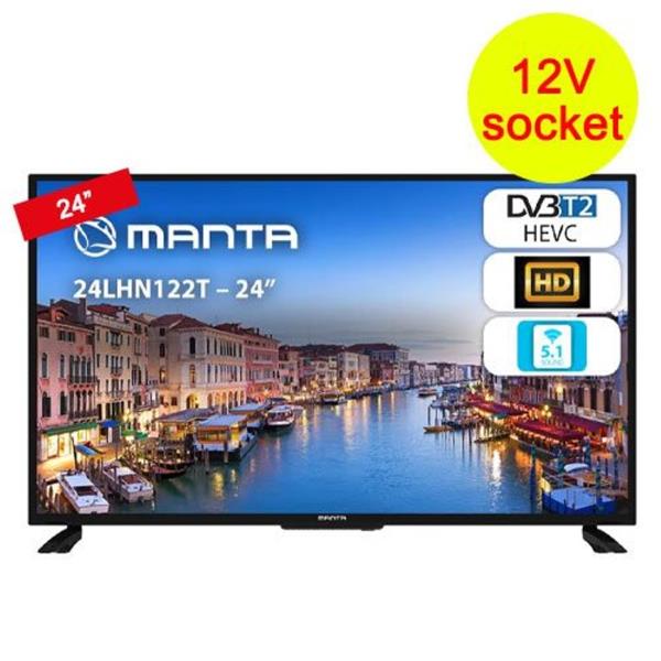MANTA 24 '' HD DVB-T2 HEVC - H.265 TV, 12V SOCKET