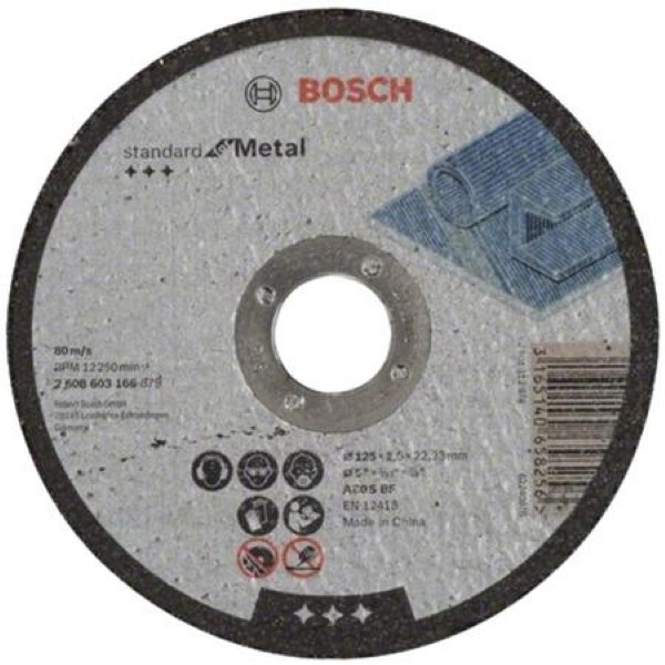BOSCH STRAIGHT CUTTING DISC, 125MM FOR METAL