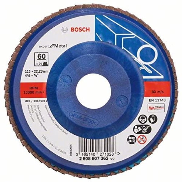 BOSCH FLAP DISC X551 EXPERT FOR METAL, 115MM