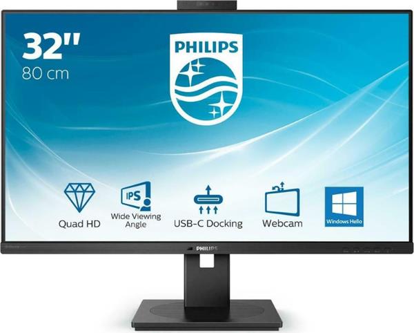Philips P Line 326P1H IPS Monitor 31.5" QHD 2560x1440 με Χρόνο Απόκρισης 4ms GTG