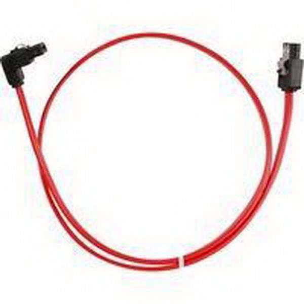 SHARKOON DATA TRANSFER SATA II ANGLED CABLE RED, 50 CM, WITH TAB, BULK