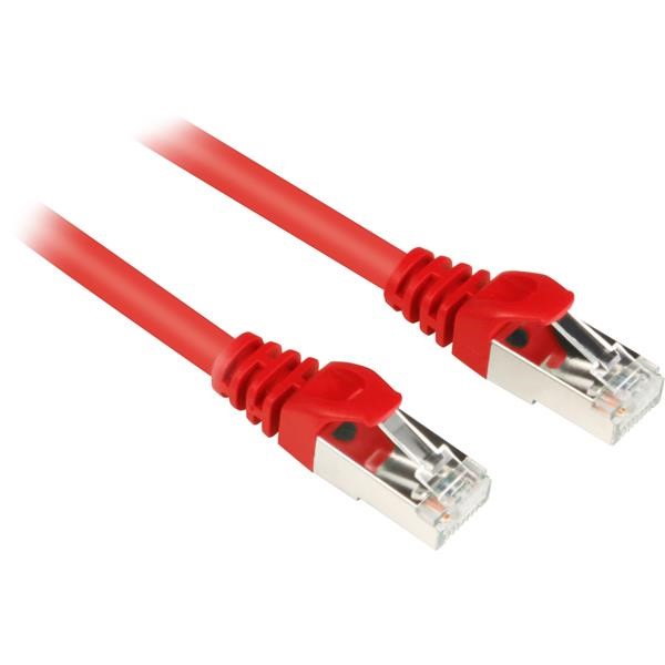SHARKOON PATCH CABLE RJ45 PLUG> PLUG RJ45 CAT.6 S FTP NETWORK CABLE 1X RJ45  MALE  ON 1X RJ45  MALE  1.5M RED, 1.5 METER 4044951017843