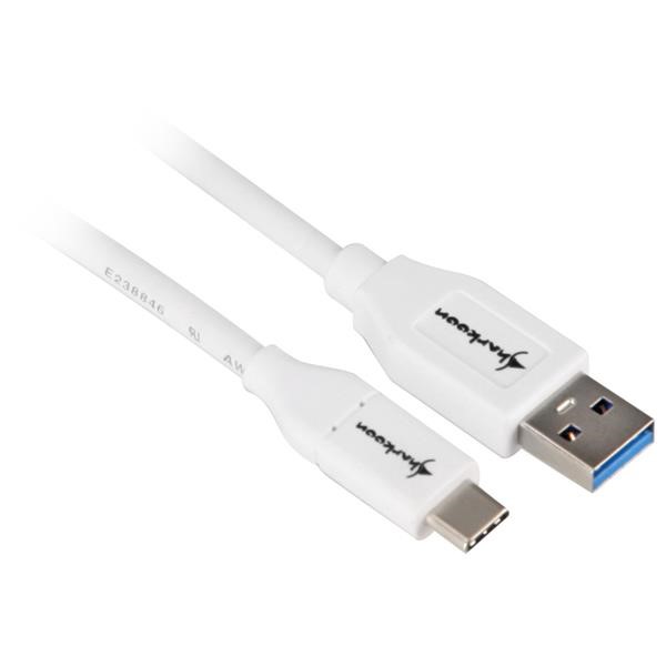 SHARKOON USB 3.1 CABLE  GEN. 2  A PLUG> PLUG C CONNECTION CABLE 1X USB-A 3.1  PLUG  ON 1X USB 3.1 C  PLUG  1 M STANDARD WHITE 4044951021161