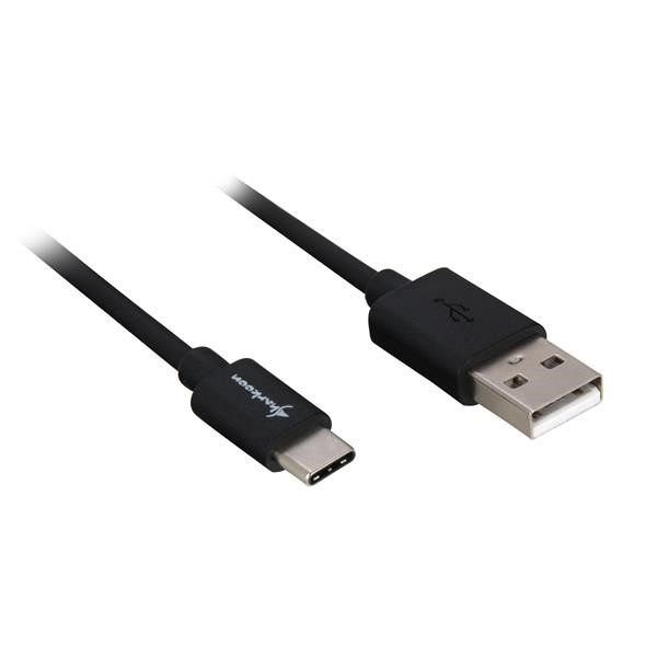 SHARKOON USB CABLE A 2.0  PLUG > USB-C  PLUG  DATA TRANSMISSION, OR CHARGING MOBILE DEVICES 1X USB A  MALE  ON 1X USB-C  PLUG  3 METER BLACK, THREE METER