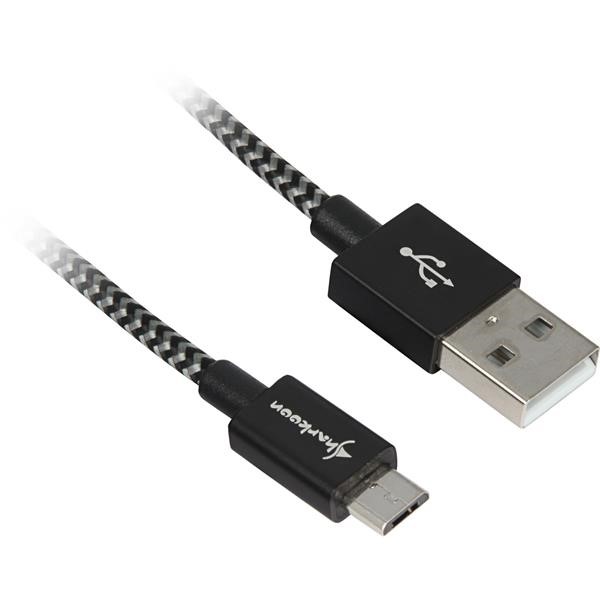 SHARKOON   USB 2.0 A-B BK/GY 3,0M ALU + BRAID