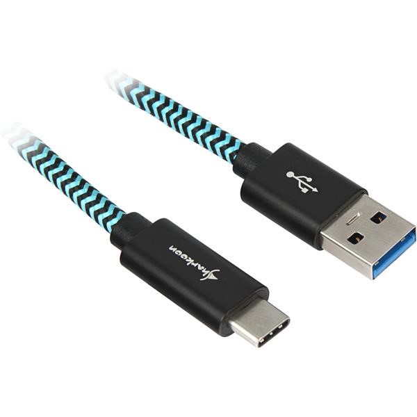 SHARKOON   USB 3.1 A-C BK/BU 0.5M ALU + BRAID
