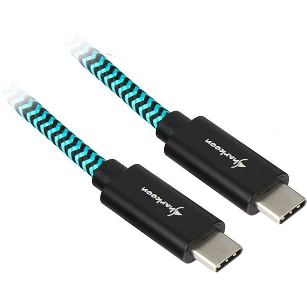 SHARKOON   USB 3.1 C-C BK/BU 0.5M ALU + BRAID
