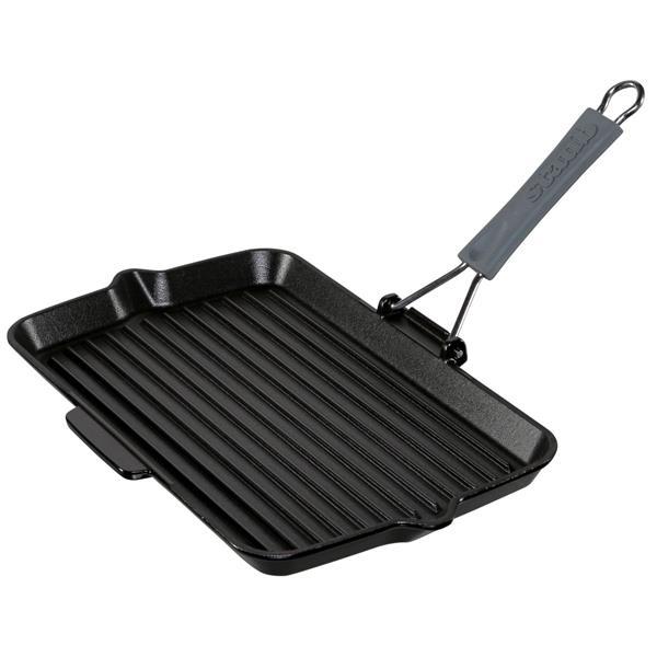 STAUB SQUARE GRILL PAN  34X21CM CAST IRON, BLACK, INDUCTION