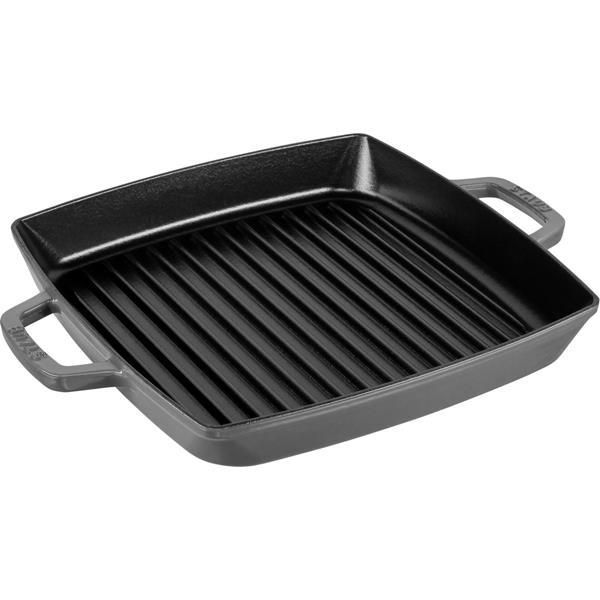 STAUB GRILL PAN INDUCTION SQUARED 28CM GRAPHITE GREY