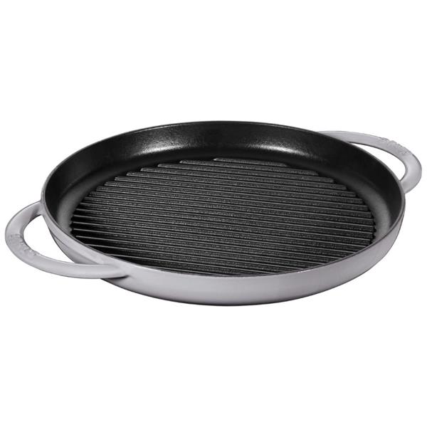 STAUB GRILL PAN INDUCTION ROUND 30CM GRAPHITE GREY
