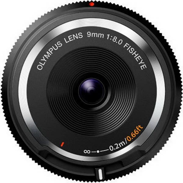OLYMPUS 9MM 1:8.0 FISHEYE BLACK BODY CAP LENS  BCL-0980  LENSE MICRO FT