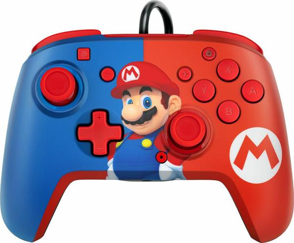 Pdp - Wired Controller For Nintendo Switch And Pc Mariored-Blue Faceoff 500-134-Eu-C1Mr-1