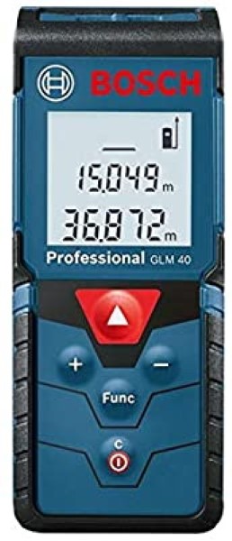 BOSCH LASER RANGEFINDER GLM 40 PROFESSIONAL BLUE - BLACK, RANGE 40 METERS