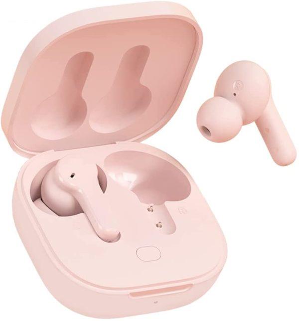QCY T13 TWS PINK DUAL DRIVER 4-MIC NOISE CANCEL. TRUE WIRELESS EARBUDS  QUICK CHARGE 380MAH