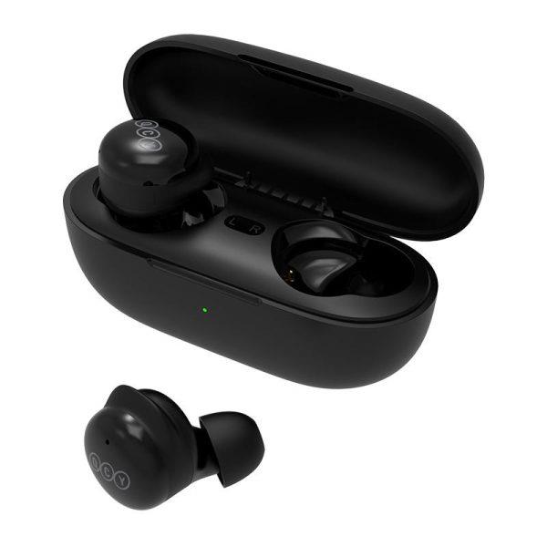 QCY T17 TWS BLACK 6MM DYNAMIC DRIVER-MIC NOISE CANCEL. MUSIC TIME: 4H. CALLING TIME: 3,5H. BLUETOOTH
