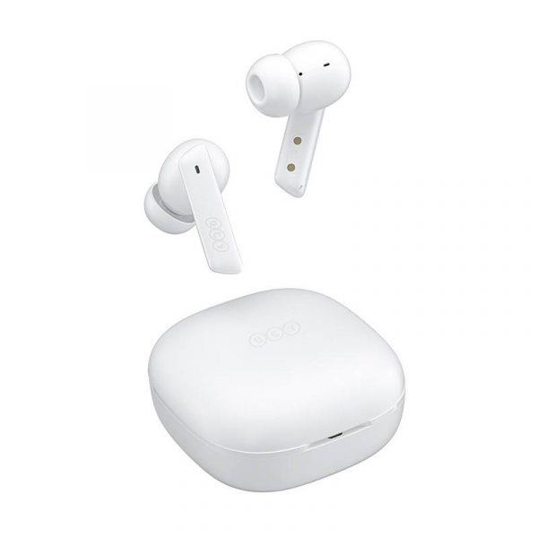 QCY HT05 MELOBUDS ANC TWS WHITE DUAL DRIVER 6-MIC NOISE CANCEL. TRUE WIRELESS EARBUDS – 10MM DRIVERS
