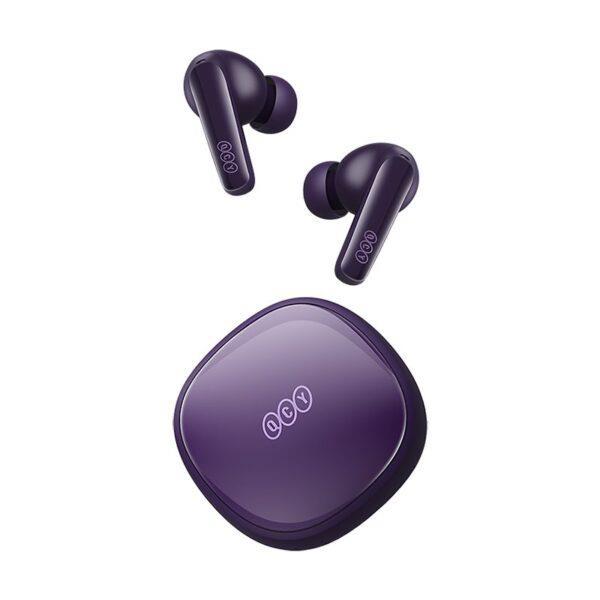 QCY T13X TWS PURPLE – 30 HOUR BATTERY – TRUE WIRELESS EARBUDS – QUICK CHARGE 380MAH