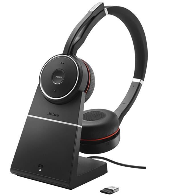 JABRA EVOLVE 75 MS WIRELESS ON-EAR HEADSET M. LADESTATION