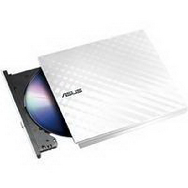 ASUS OPTICAL DRIVE SDRW-08D2S-U LITE, EXTERNAL DVD BURNER GLOSSY WHITE, 5X DVD-RAM, RETAIL