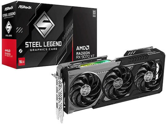 VGA ASRock Radeon RX 9070 XT 16GB Steel Legend Dark