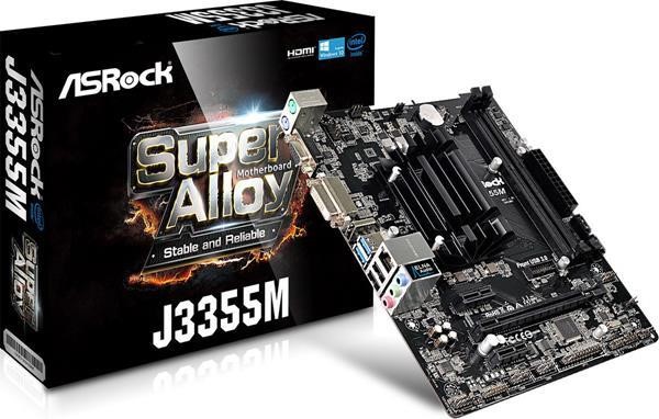 ASROCK J3355M, MAIN BOARD UATX ONBOARD, 1X PCIE X16 INTEGRATED