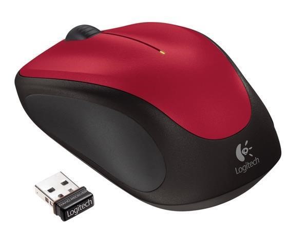 LOGITECH M235 WIRELESS MOUSE USB 3 BUTTONS VISUAL RECEIVER WITH LASER TECHNOLOGY RED