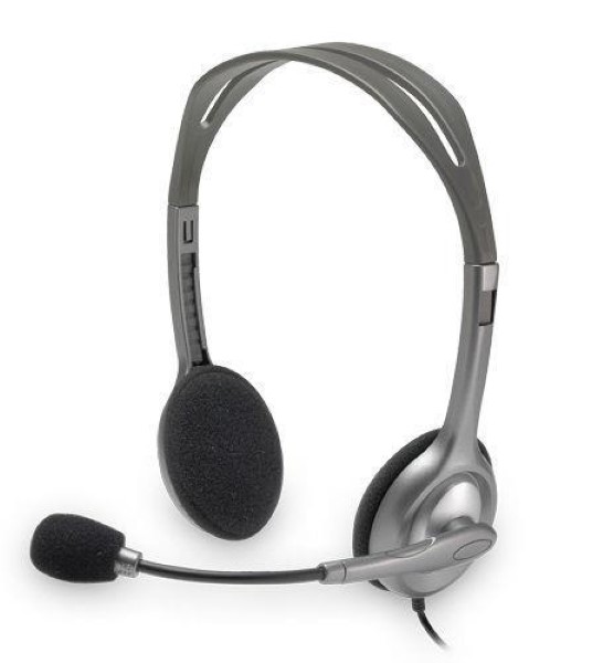 LOGITECH H110, HEADSET ON-EAR HEADSET HANDSET MOBILE PLAYERS, PC SYSTEMS SILVER / GRAY SILVER / GRAY, RETAIL