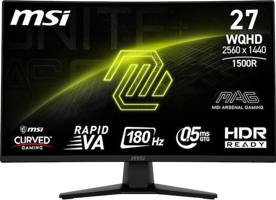 MSI 274CQFDE VA Curved Monitor 27" QHD 2560x1440 180Hz  0.5ms GTG