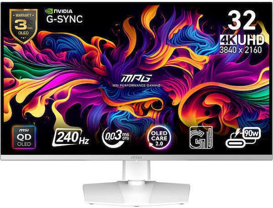 MSI MPG 321URXWDE QD-OLED HDR Monitor 31.5" 4K 3840x2160 white